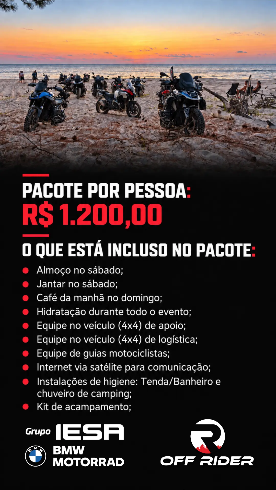 Pacote e itens inclusos no Desafio da Lagoa
